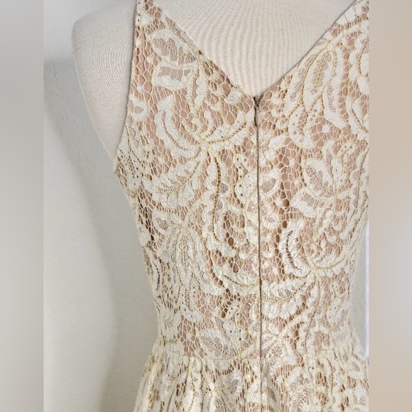 Dress the Population Melina Lace Gold & Ivory Maxi Dress - Picture 9 of 14